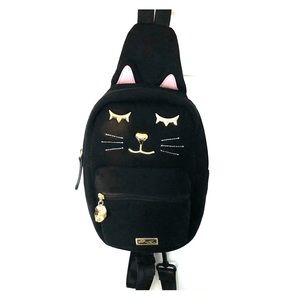 Betsey Johnson Sling Shoulder Bag with Kitty Face